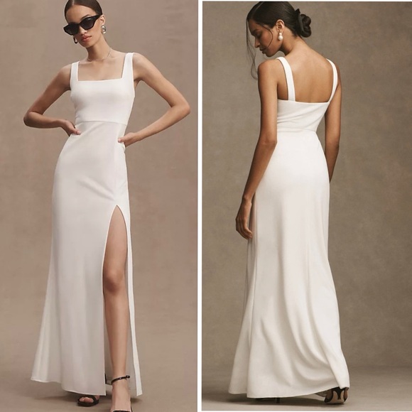 BHLDN Blake Square-Neck Stretch Crepe Gown Maxi Dress Size XS - Picture 4 of 14